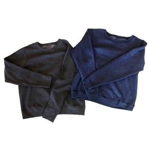 HANES~WOMEN'S COTTON BLEND SWEARSHIRTS~BLUE & GRAY~SIZE MEDIUM~LOT OF 2